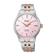 Seiko Presage Cocktail SRPM06J1 - bracciale color acciaio e oro rosa - cassa acciaio - quadrante madreperla rosa con datario